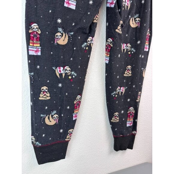 P. J. Salvage women's medium grey sloth christmas jogger‎ pajama lounge pants - Picture 4 of 6